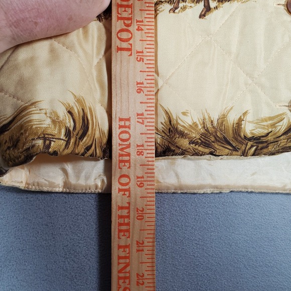 VTG Susan Bristol Vest Womens L Petite Yellow Horse Print Quilted Equestrian - Picture 5 of 8